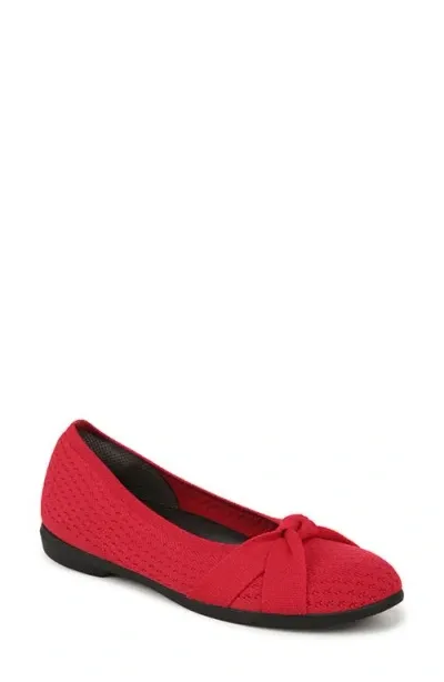 Bzees Kissed Knit Ballet Flat In Fire Red Engineered Knit