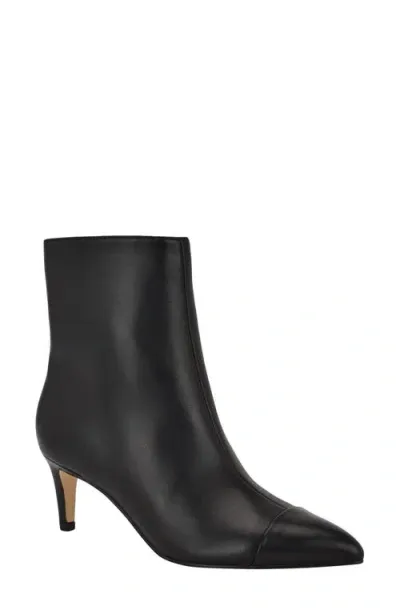 Calvin Klein Gentley Pointed Cap Toe Bootie In Black