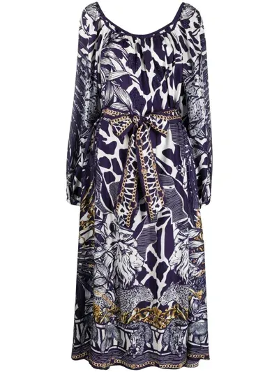 Camilla All-over Graphic-print Maxi Dress In 紫色