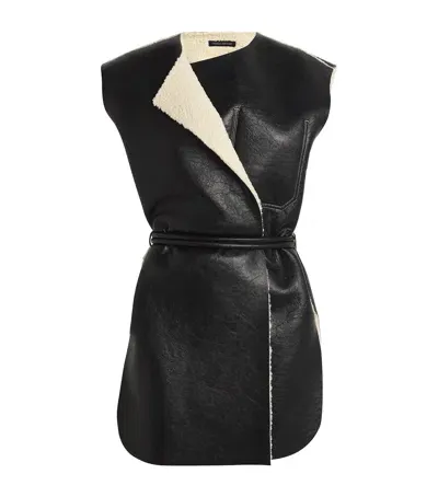 Camilla And Marc Vegan Shearling Reversible Oswald Vest In Black