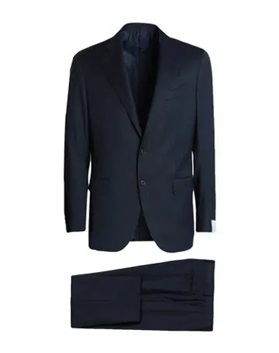 Caruso Man Suit Midnight Blue Size 40 Wool