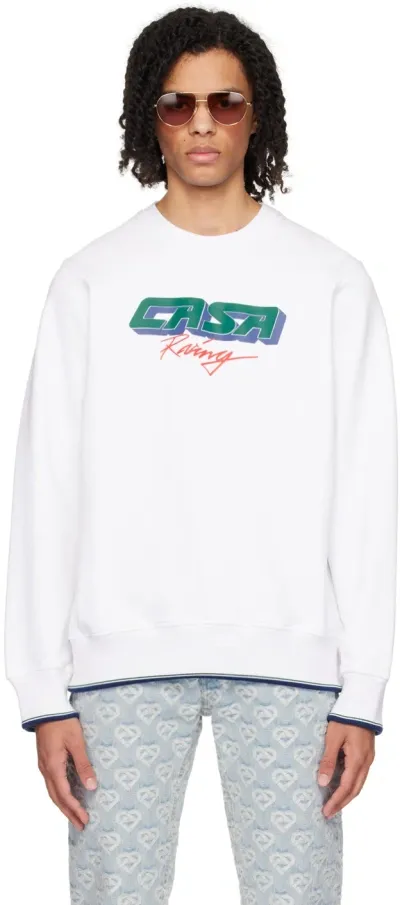 Casablanca Casa Racing 3d Cotton Sweatshirt In White