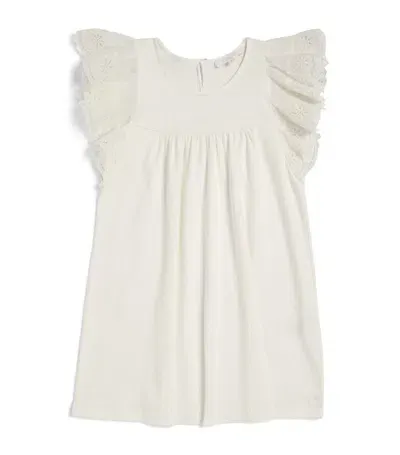 Chloé Kids' Ruffled Cotton Dress In White