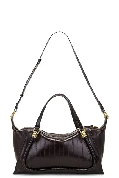 Chloé Partay 24 Shoulder Bag In Kohl Brown