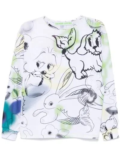 Chopova Lowena Doodle Bear T-shirt In 白色