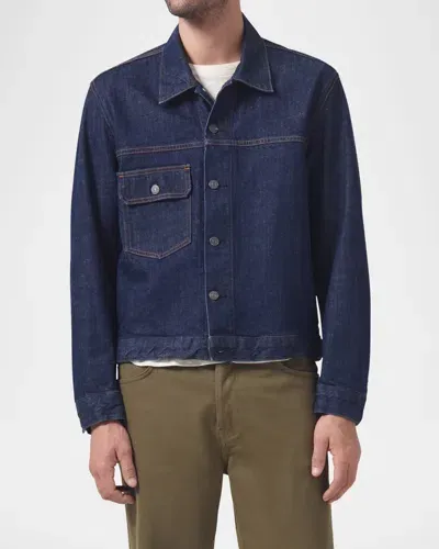 Citizens Of Humanity Men's Box Denim Jacket In Crosshatch In Crosshatch (dk