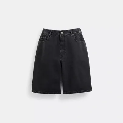 Coach Black Denim Shorts In Organic Cotton