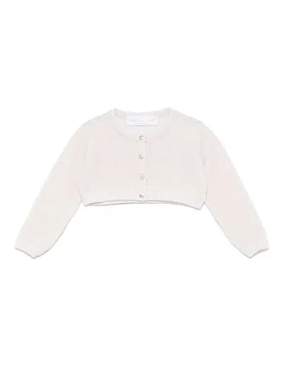 Colorichiari Babies' Lurex Cardigan In Neutrals