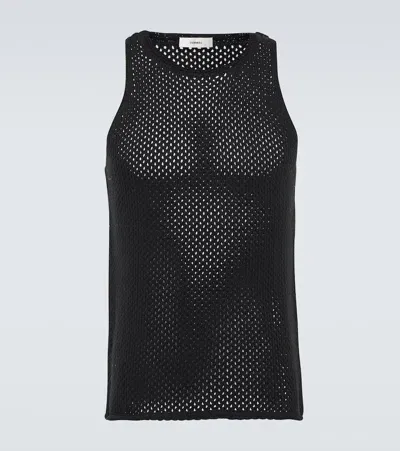 Commas Black Open Work Tank Top