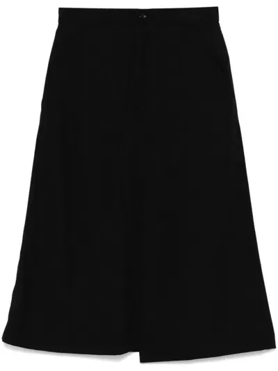 Comme Des Garçons Comme Des Garçons Wool Midi Skirt In Black