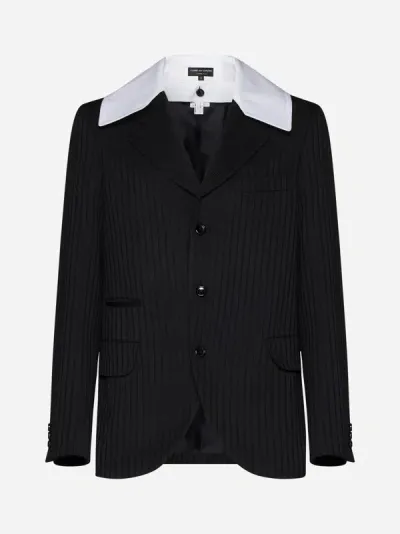 Comme Des Garçons Homme Deux Blazer In Black,white