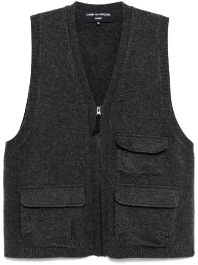 Comme Des Garçons Homme Deux Zip-up Cardigan In Grey