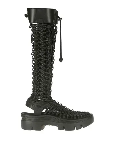 Comme Des Garçons Leather Boot In Black