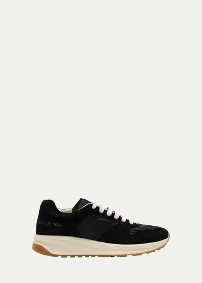 Common Projects Suede Nylon Track Sneakers In Black