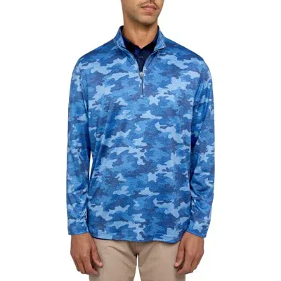 Construct Con.struct Camo Print Performance Quarter Zip In Navy/blue