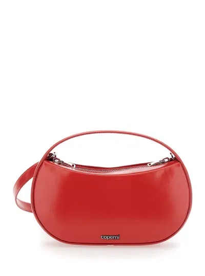 Coperni Small Sound Swipe Leather Top Handle Bag In Red