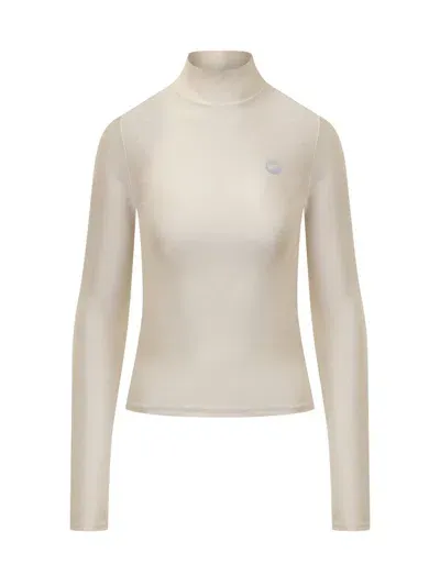 Coperni Tight High Neck Top In Beige