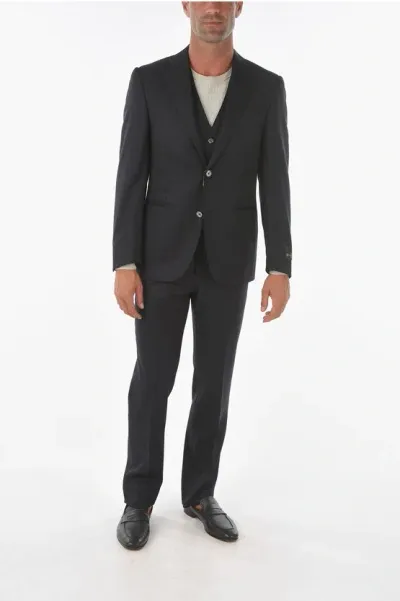 Corneliani 3-piece Cerim.leader Extrafine Virgin Wool Suit In Gold