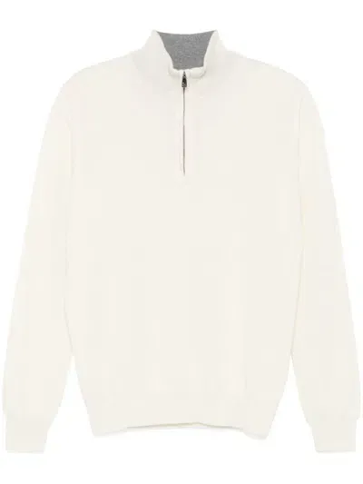 Corneliani Mock-neck Sweater In White