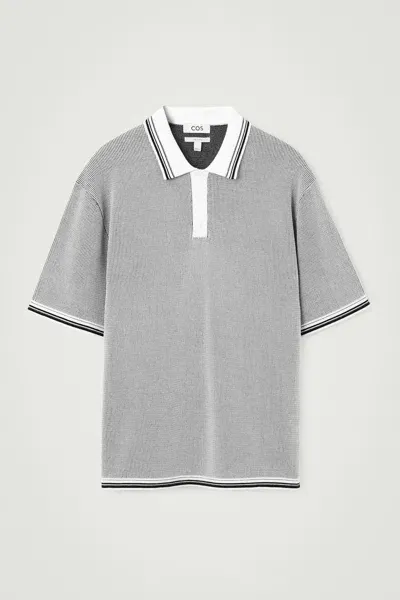 Cos Poloshirt In Waffeloptik In Gray