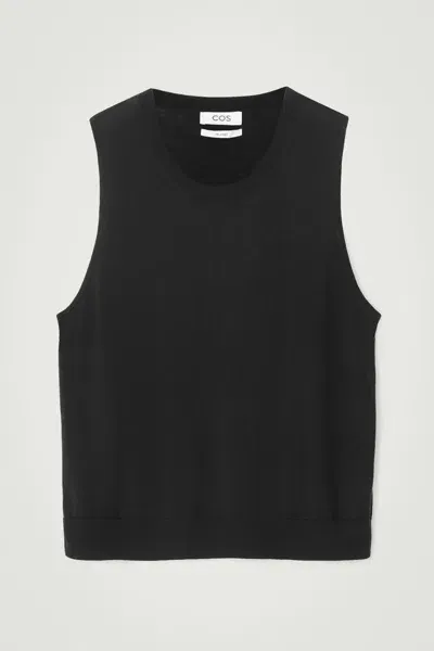 Cos Strick-tanktop Aus Seide In Schwarz