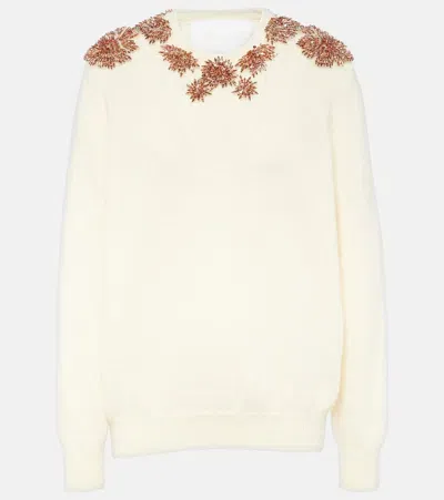 Costarellos Crystal-embellished Sweater In White