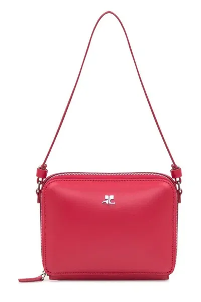 Courrèges Cloud Logo Plaque Chained Shoulder Bag In Red