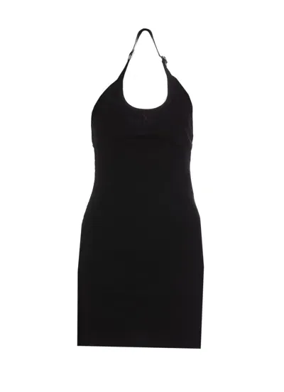 Courrèges Logo Knit Dress In Black