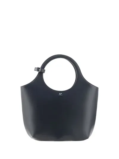 Courrèges Medium Holy Handbag In Black