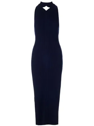 Courrèges Sleeveless Knit Dress In Navy