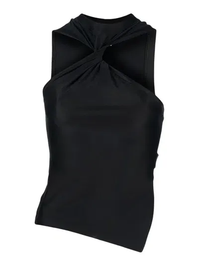 Courrèges Twist-detail Sleeveless Top In Black