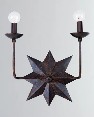 Crystorama Astro 2-light Bronze Sconce In Brown