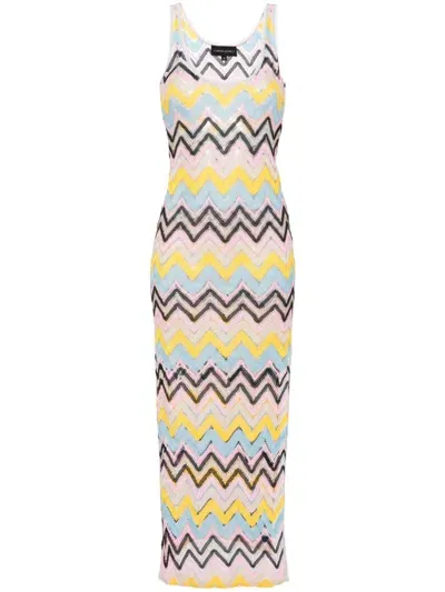 Cynthia Rowley Zigzag Crochet Dress In Blue