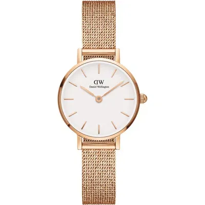 Daniel Wellington Melrose Mesh Strap Watch, 24mm In Rose Gold/white