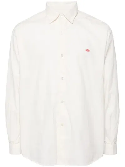 Danton Logo-appliqué Cotton Shirt In Neutrals