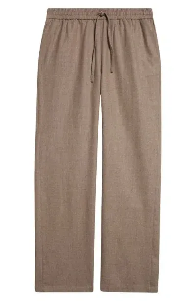 De Bonne Facture Drawstring Wool Trousers In Taupe