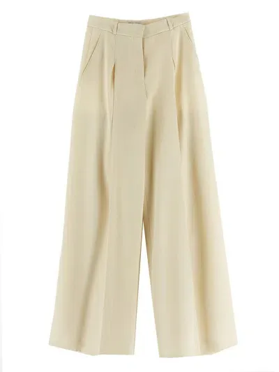 Del Core Wool Trouser In Ivory