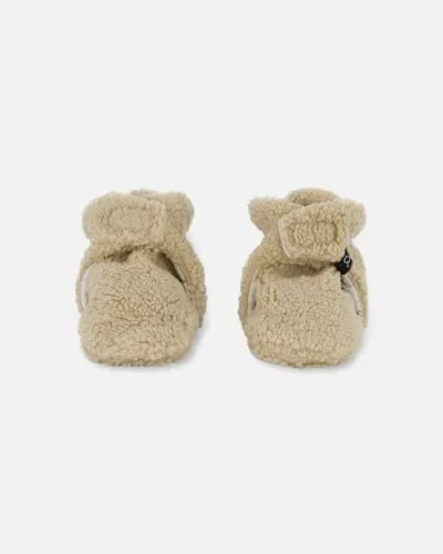 Deux Par Deux Baby Boy's Soft Fleece Slippers Sand In Sesame