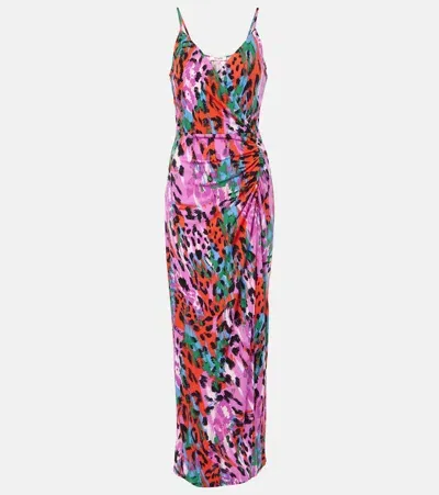 Diane Von Furstenberg Saavya Leopard-print Maxi Dress In Pink