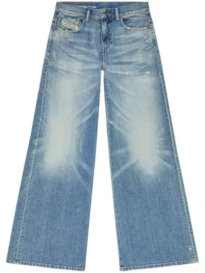 Diesel D-akemi Cotton-blend Jeans In Blue