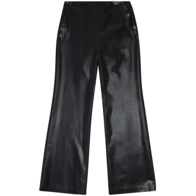 Diesel Mid-rise Flared Trousers In Black