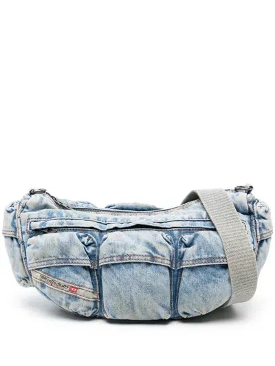 Diesel Re-edition Travel 3000 Denim Shoulder Bag In Blue