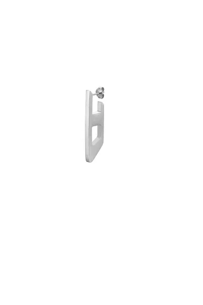 Diesel Stainless Steel Drop Earring In Silver