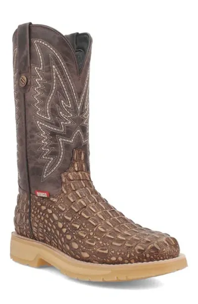 Dingo Death Valley Caiman Embossed Cowboy Boot In Tan