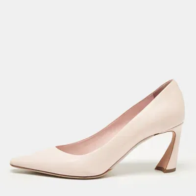 Pre-owned Dior Pink Leather Square Toe Pumps Size 39.5