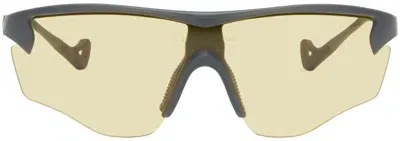 District Vision Gray & Yellow Junya Sunglasses In Carbon/d+ Yellow