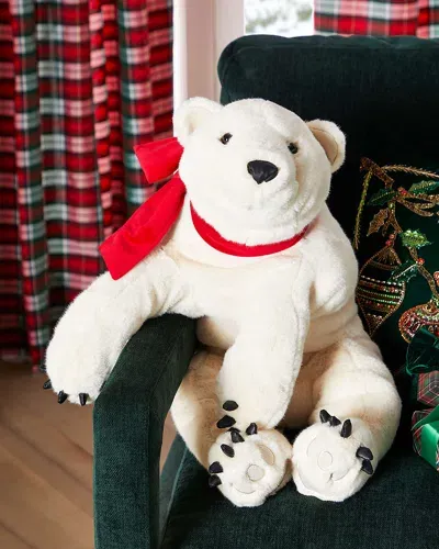 Ditz Designs By The Hen House Christmas Jubilee Vanilla Cream Bear Hug, 26" In White