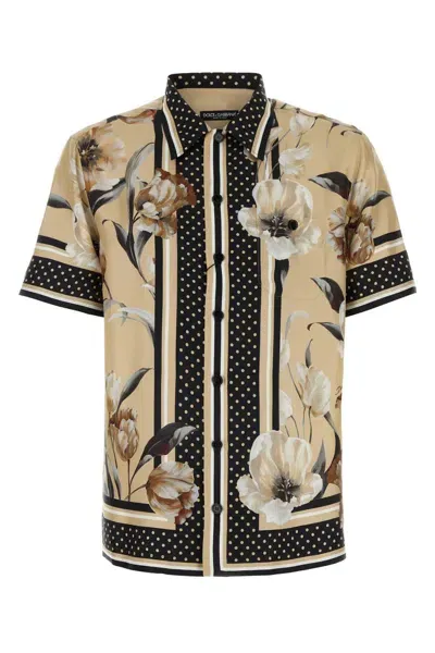 Dolce & Gabbana Printed Silk Shirt In Multicolor