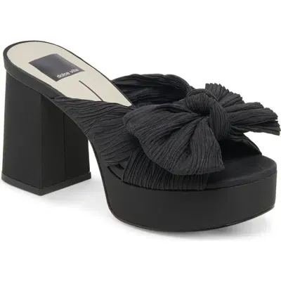 Dolce Vita Blare Platform Slide Sandal In Onyx Satin