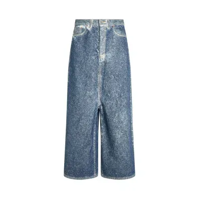 Doublet Blue Acid Wash Jeans In Indigo